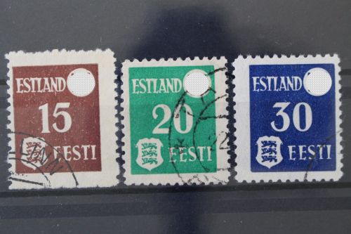 Estland, MiNr. 1-3 y, gestempelt