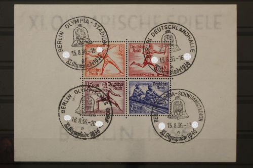 Deutsches Reich, MiNr. Block 6, 4 verschiedene Stempel, gestempelt