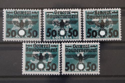 Generalgouvernement, MiNr. 35-39, postfrisch