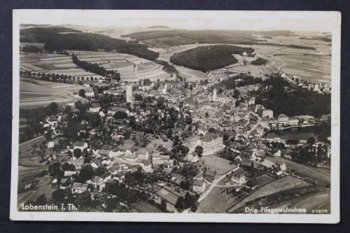 Lobenstein in Th. Blick auf dem Ort, Original-Fliegeraufnahme