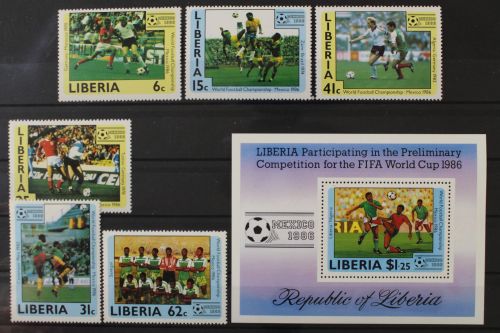 Liberia, MiNr. 1329-1334 + Block 109, postfrisch