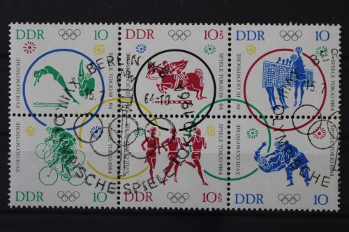 DDR, MiNr. 1039-1044 Sechserblock, ESST
