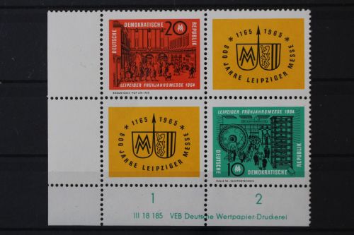 DDR, MiNr. 1012-1013 Viererblock, Ecke links unten, postfrisch