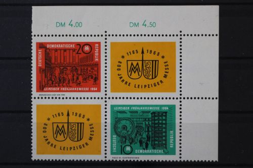 DDR, MiNr. 1012-1013 Viererblock, Ecke rechts oben, postfrisch