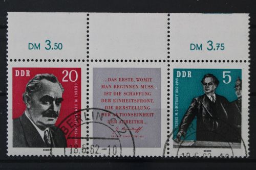 DDR, MiNr. 893-894 Dreierstreifen, Oberrand, EST