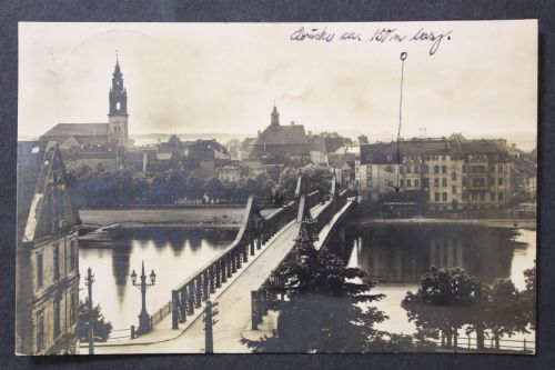 Crossen an der Oder, Blick vom Krieger Denkmal, Brücke, Brandenburg