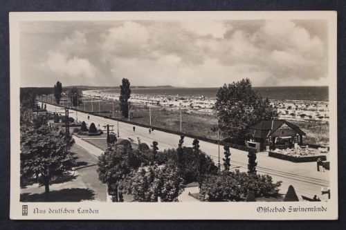 Oseebad Swinemünde, Pommern, Blick auf die Strandanlagen