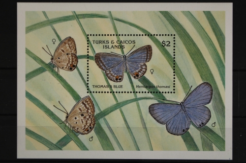Turks- und Caicos-Inseln, Schmetterlinge, MiNr. Block 85, postfrisch