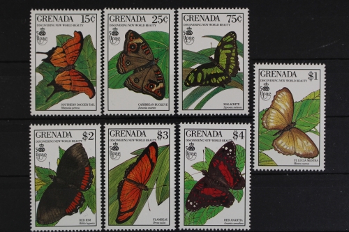 Grenada, Schmetterlinge, MiNr. 2088-2090, 2092-2095, postfrisch