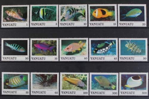 Vanuatu, Fische / Meerestiere, MiNr. 754-768, postfrisch
