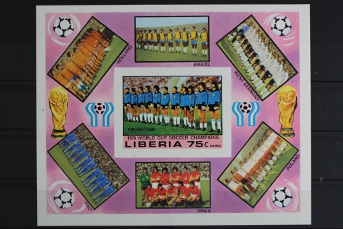 Liberia, Fußball, MiNr. Block 92 B, WM 1978, postfrisch