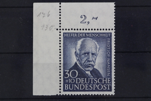 Deutschland (BRD), MiNr. 176, Ecke links oben, postfrisch