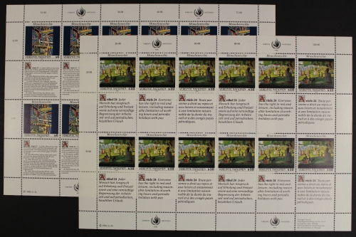 UNO - Wien, MiNr. 139-140 ZD Bogen, postfrisch