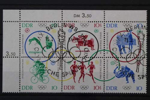 DDR, MiNr. 1039-1044 Sechserblock, Ecke links oben, ESST