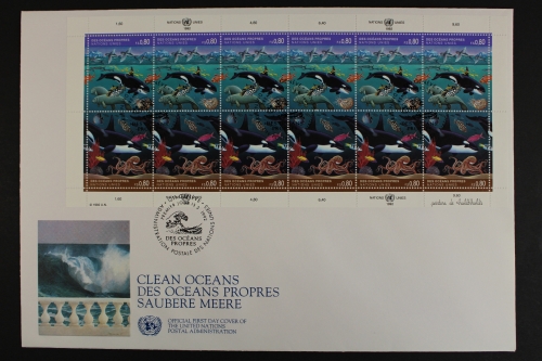 UNO Genf, MiNr. 213-214 Kleinbogen, FDC