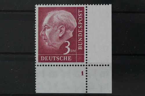 Deutschland (BRD), MiNr. 196 x w, Ecke rechts unten, FN 1, postfrisch