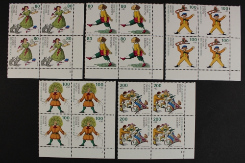 Deutschland (BRD), MiNr. 1726-1730, VB, Ecken re. unten, FN 1, postfrisch