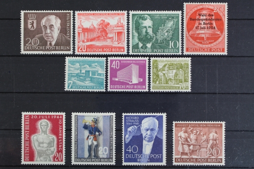Berlin, MiNr. 115-125, Jahrgang 1954, postfrisch