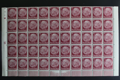 Deutsches Reich, MiNr. 520, 50er Bogenteil, unt. Hälfte, postfrisch