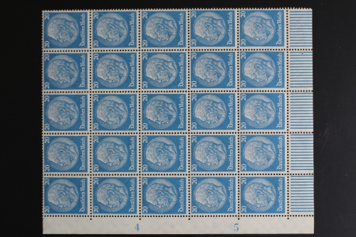 Deutsches Reich, MiNr. 521, 25er Bogenteil, Ecke links unten, postfrisch