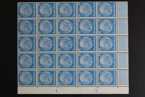Deutsches Reich, MiNr. 521, 25er Bogenteil, Ecke li. unten, postfrisch