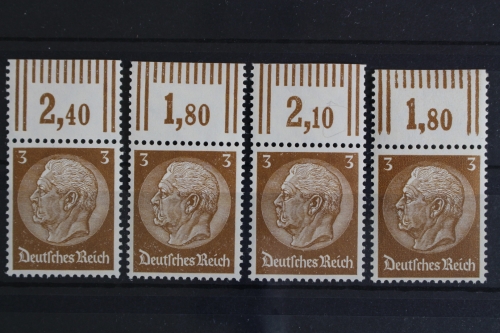 Deutsches Reich, MiNr. 513 X, 5 Marken mit OR, postfrisch