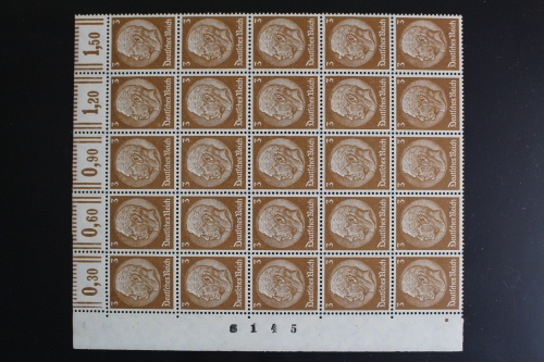 Deutsches Reich, MiNr. 513 X, 25er Bogenteil, Ecke li. oben, postfrisch