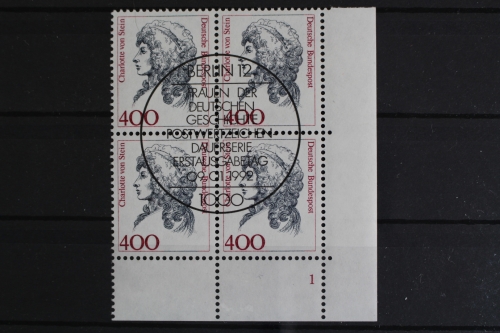 Deutschland (BRD), MiNr. 1582, 4er Block, Ecke re. unten, FN 1, ESST