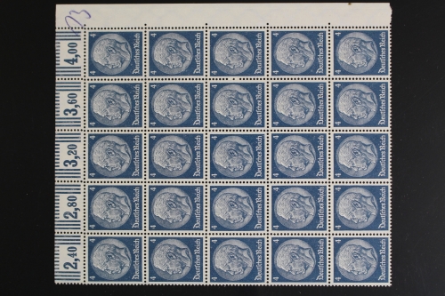 Deutsches Reich, MiNr. 483, 25er Bogenteil, Ecke re. oben, postfrisch