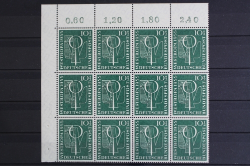 Deutschland (BRD), MiNr. 217, 12er Bogenteil, Ecke li. o., postfrisch