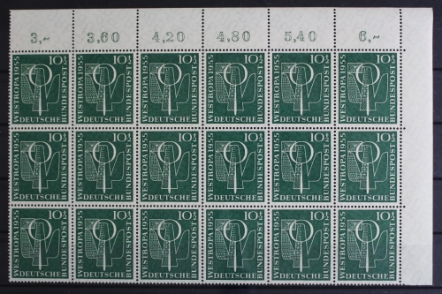 Deutschland (BRD), MiNr. 217, 18er Bogenteil, Ecke re. o., postfrisch