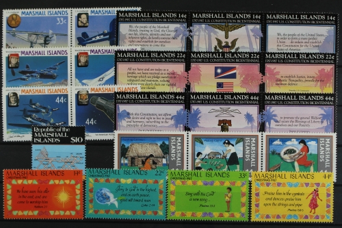 Marshall-Inseln, MiNr. 105-145, Jahrgang 1987, postfrisch
