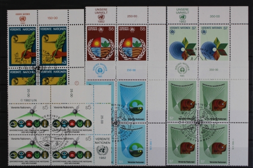 UNO Wien, MiNr. 23-28, Jahrgang 1982, Viererblöcke, ESST