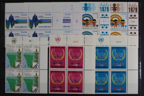 UNO Genf, MiNr. 81-87, Jhg. 1979, VB, Ecken re. oben, postfrisch