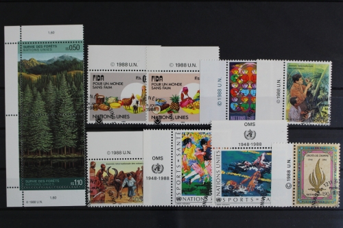 UNO Genf, MiNr. 162-171, Jahrgang 1988, ohne Bl. 5, ESST