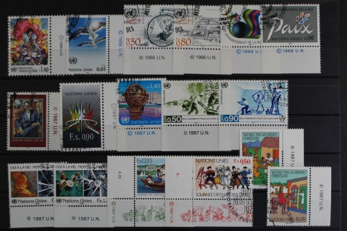 UNO Genf, MiNr. 137-161, Jhg. 1986+1987, ohne Bl. 4, ohne ZD, ESST