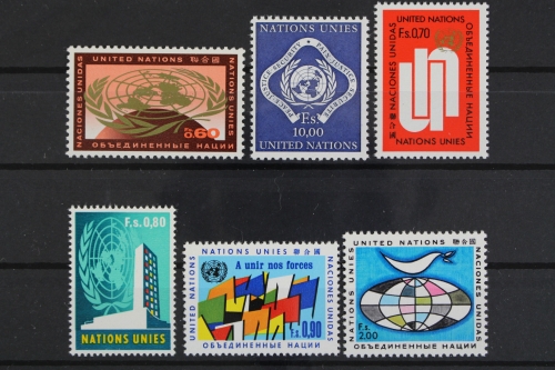 UNO Genf, MiNr. 9-14, Jahrgang 1970, postfrisch