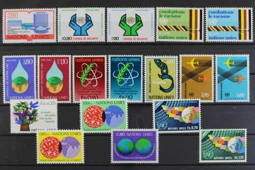 UNO Genf, MiNr. 63-80, Jahrgang 1977 u. 1978, postfrisch