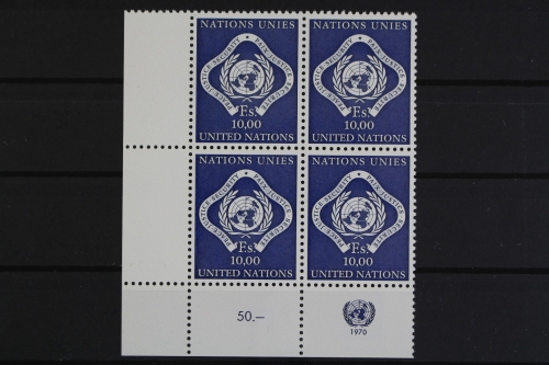 UNO Genf, MiNr. 10, VB, Ecke links unten, postfrisch
