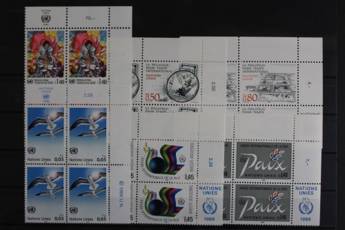 UNO Genf, MiNr. 137-146, Jhg. 1986, VB, Ecken re. oben, postfrisch