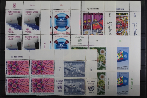 UNO Genf, MiNr. 111-118, Jhg. 1983, VB, Ecken re. o., postfrisch