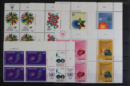 UNO Genf, MiNr. 103-110, Jhg. 1982, VB, Ecken re. o., postfrisch