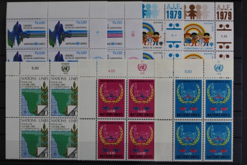 UNO Genf, MiNr. 81-87, Jhg. 1979, VB, Ecken, postfrisch