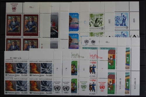 UNO Genf, MiNr. 151-161, Jhg. 1987, VB, Ecken re. o., postfrisch