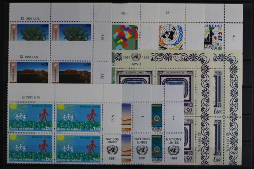 UNO Genf, MiNr. 198-207, Jhg. 1991, VB, Ecken re. o., postfrisch