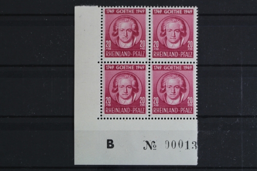 FZ Rheinland Pfalz, MiNr. 47, VB, Ecke li. unten, Bogennr., postfrisch