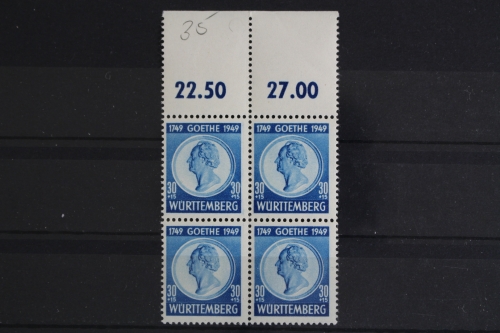 Franz. Zone Württemberg, MiNr. 46, VB, Oberrand, postfrisch