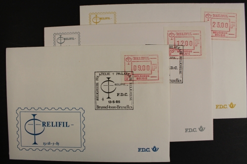 Belgien ATM, MiNr. 4, 3 Wertstufen, FDC