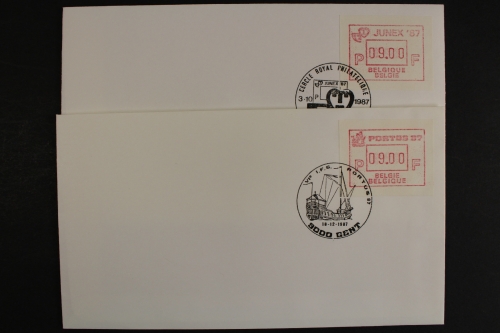Belgien ATM, MiNr. 9 + 10, je 1 Wert, FDC