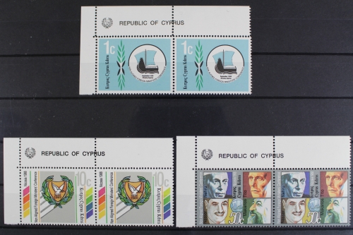 Zypern, MiNr. 703-705, Paare, Ecken links oben, postfrisch